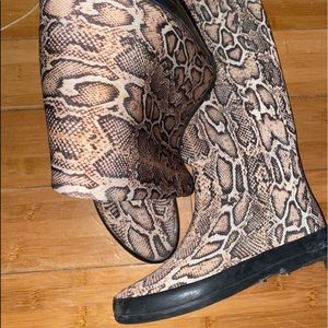 Snake Print Rain Boots
